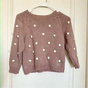 Girls Mauve Pink Pom-Pom Sweater – Size 120 cm